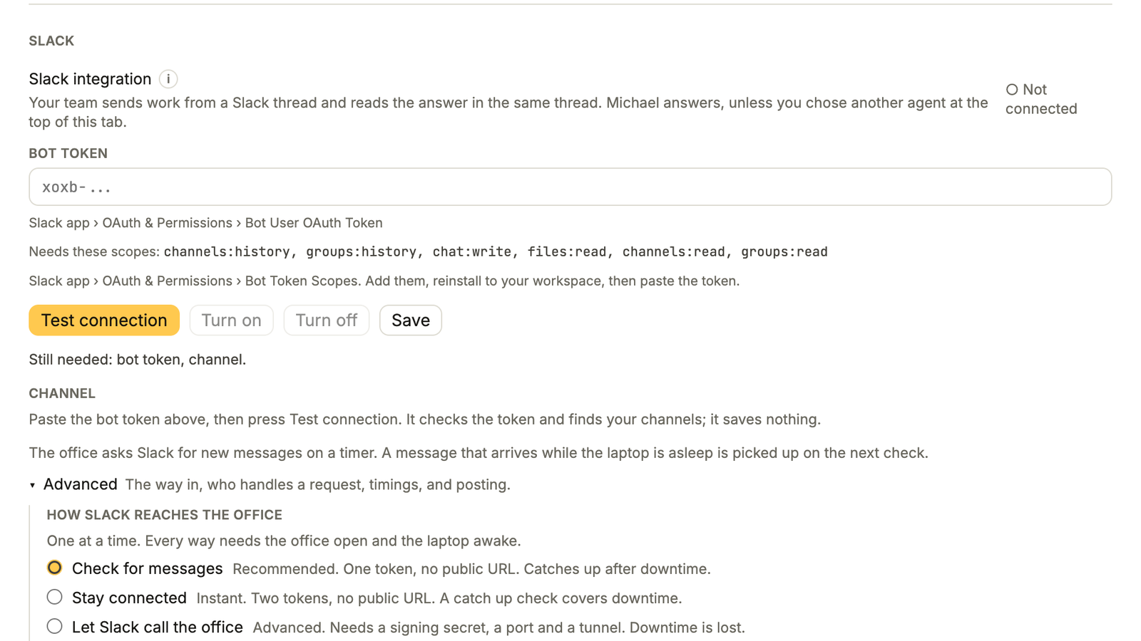 How to Connect Slack to Munder Difflin 0.5.2